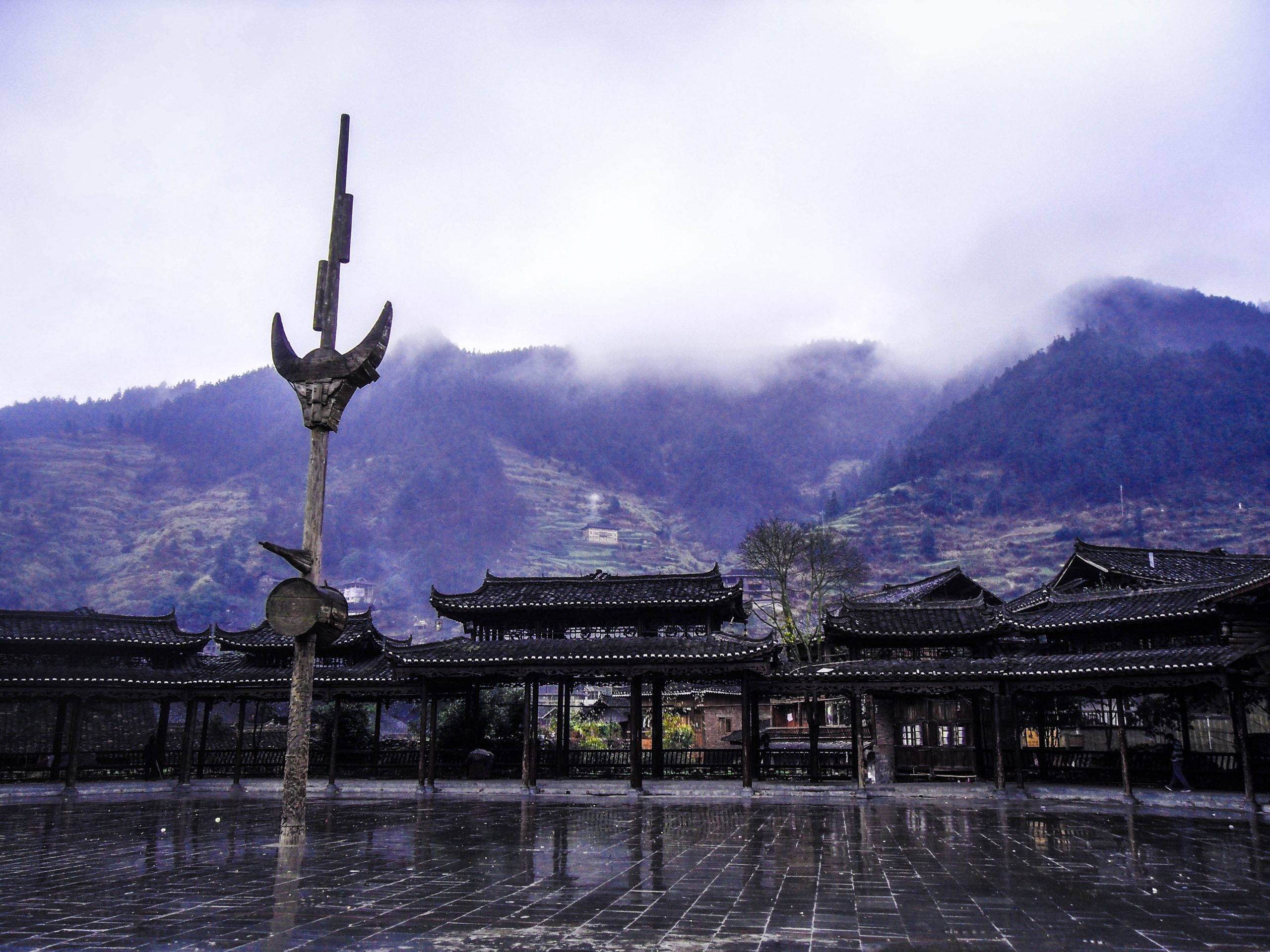 Xijiang Miao village courtyard