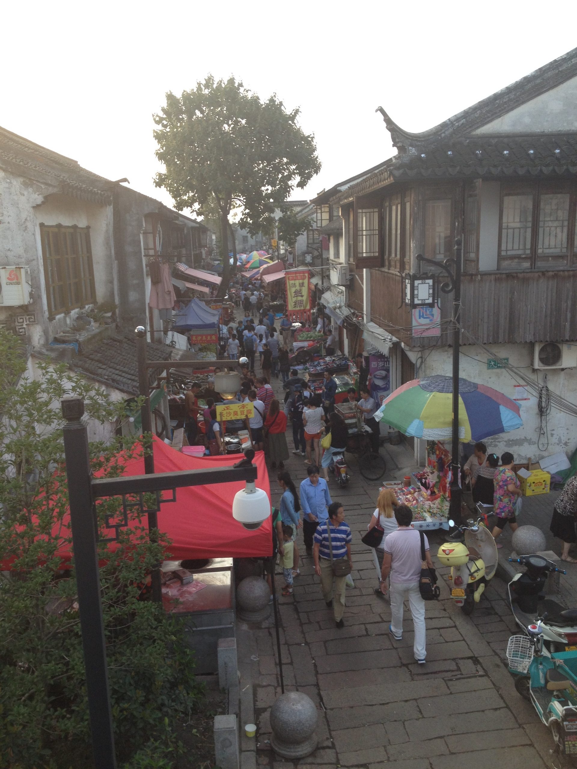 Chinese busy street. Street food China