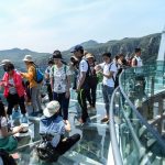 Glass bridge walkway