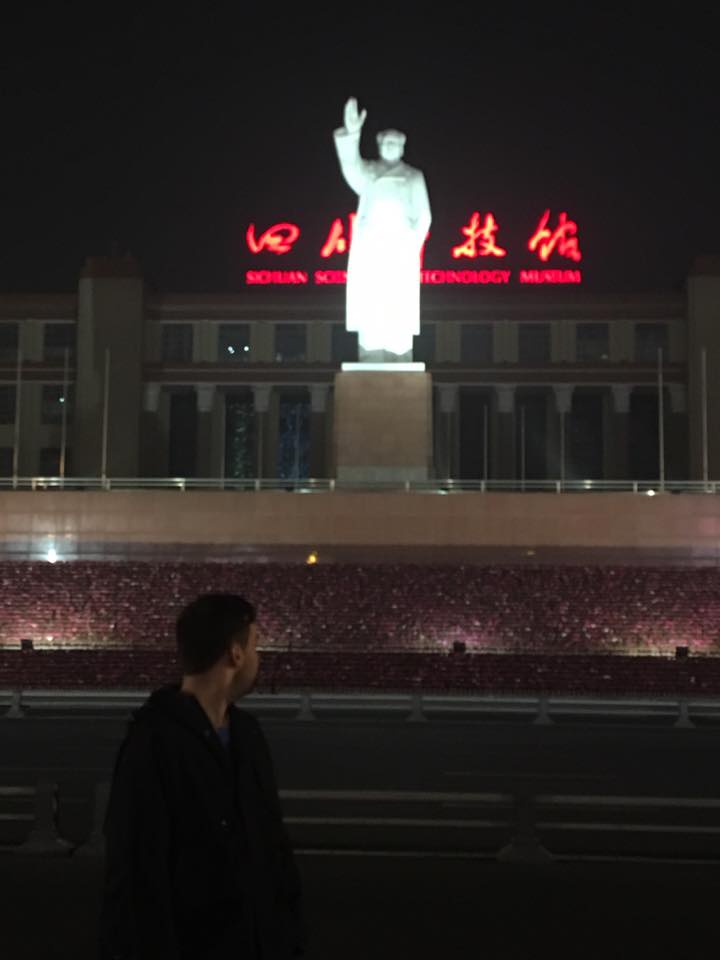 Chairman mao monument in Chengdu where I taught English as a foreign language