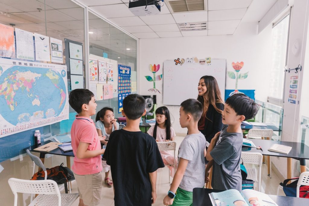 TEFL teacher at UP Chengdu school in class