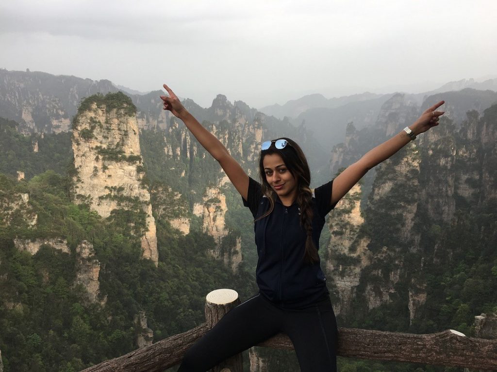 TEFL teacher Jordan posing at Zhangjiajie (Avatar mountain)