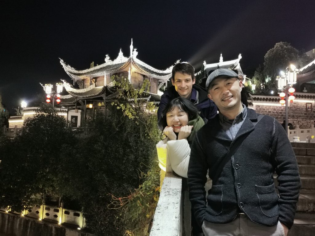 Ben in 2019 in Guiyang with Shane and Echo TEFL workers
